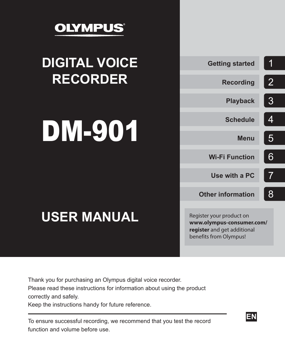 Olympus DM-901 User Manual | 133 pages