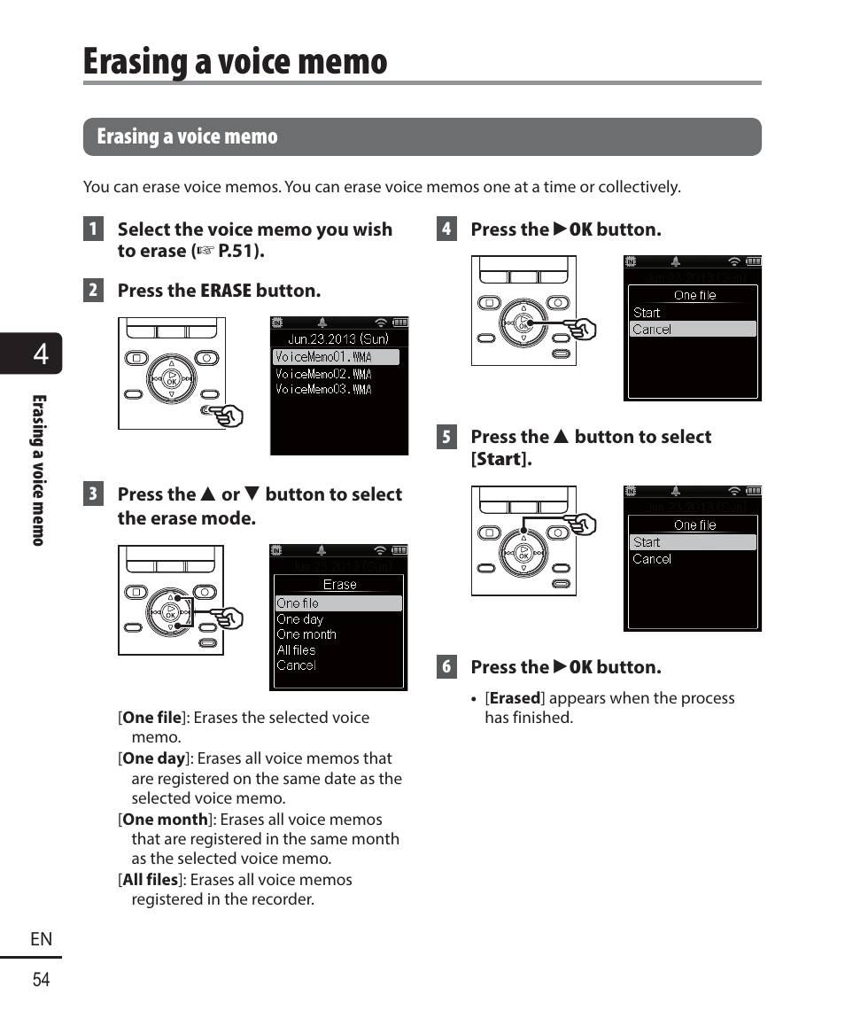 Olympus DM-901 User Manual | Page 54 / 133