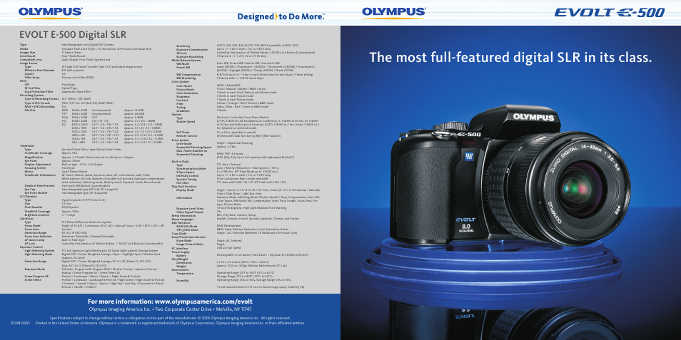 Olympus EVOLT E-500 User Manual | 10 pages