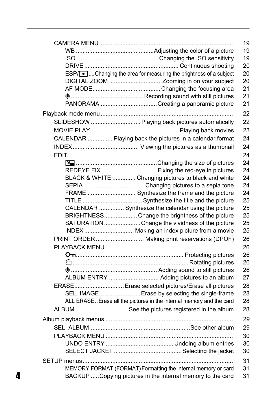 Olympus Stylus 720 SW User Manual | Page 4 / 83