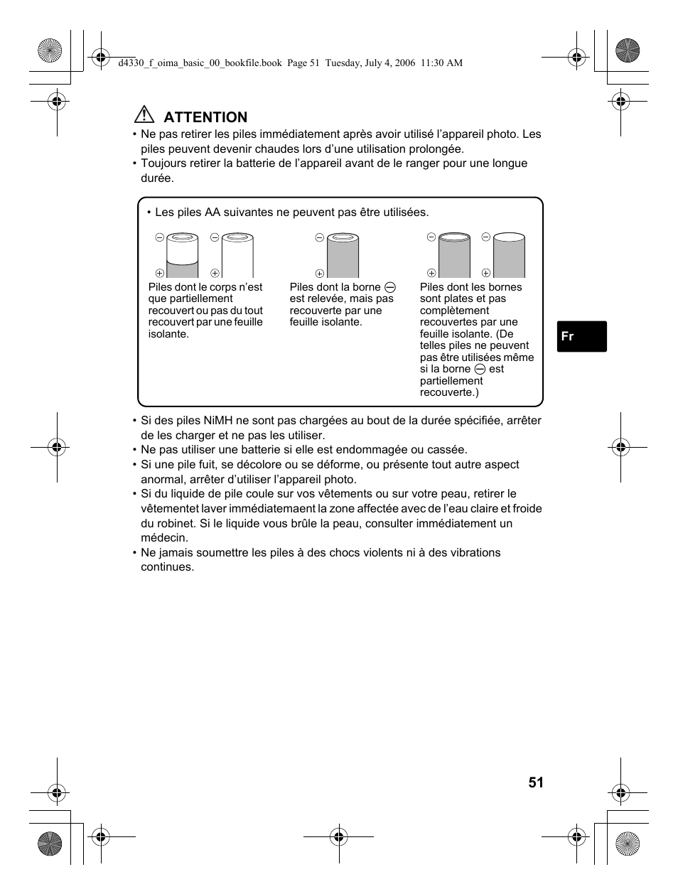 Attention | Olympus FE-180 User Manual | Page 51 / 108