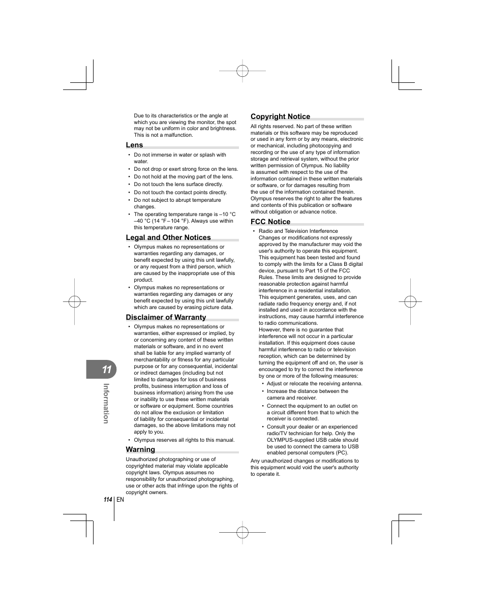 Olympus E-PL1 User Manual | Page 114 / 124
