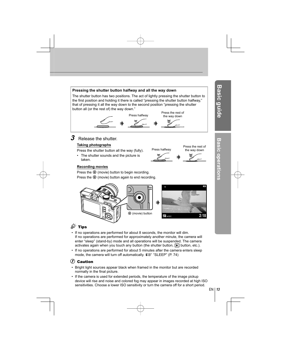 Basic guide, Basic operations | Olympus E-PL1 User Manual | Page 13 / 124
