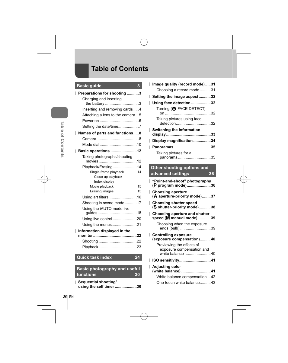 Olympus E-PL1 User Manual | Page 26 / 124