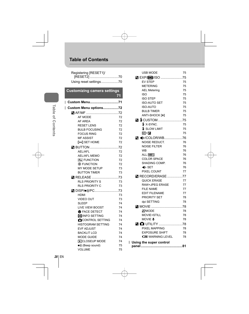 Olympus E-PL1 User Manual | Page 28 / 124