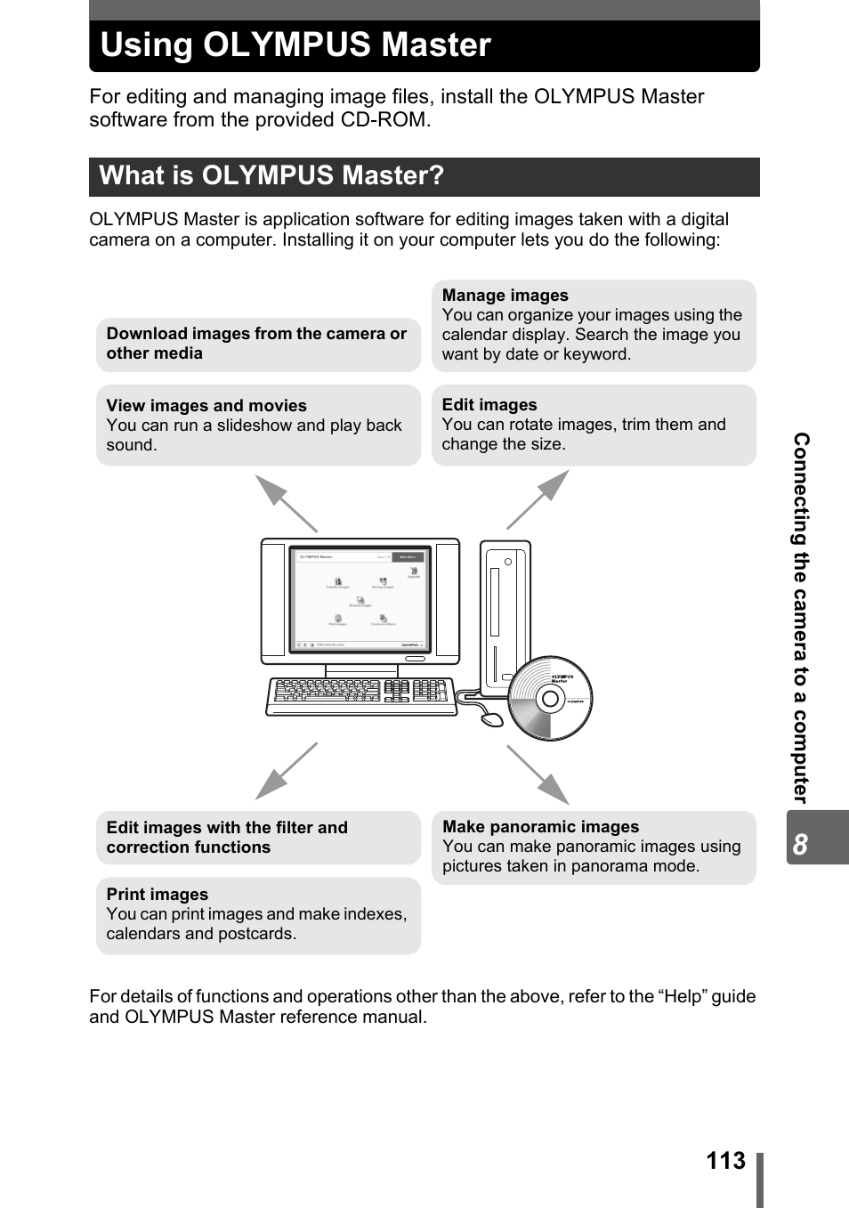 Using olympus master, What is olympus master | Olympus Stylus 800 Digital User Manual | Page 113 / 166