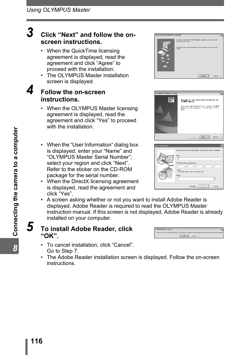Olympus Stylus 800 Digital User Manual | Page 116 / 166