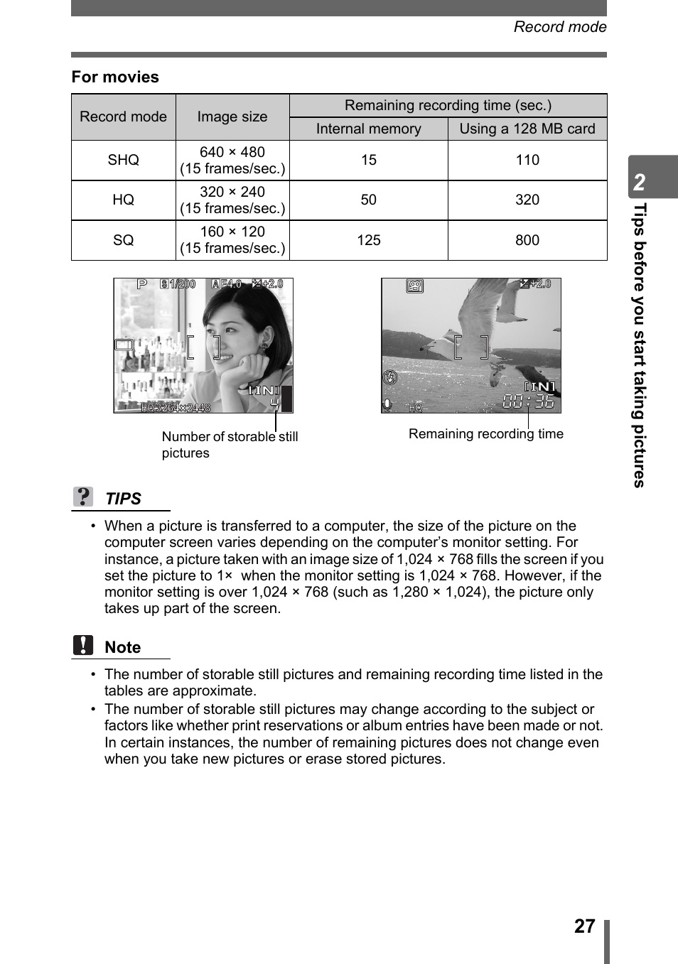 Olympus Stylus 800 Digital User Manual | Page 27 / 166