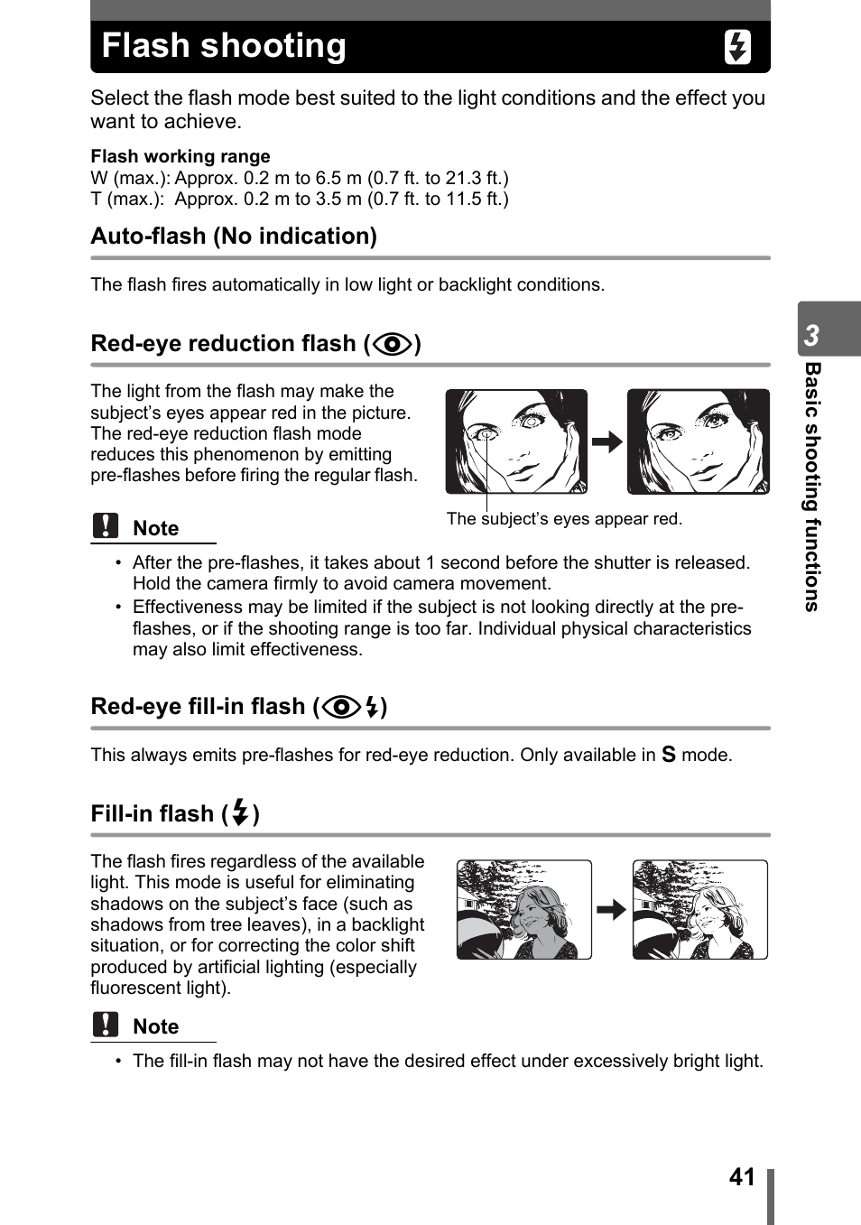 Flash shooting, P. 41 | Olympus Stylus 800 Digital User Manual | Page 41 / 166