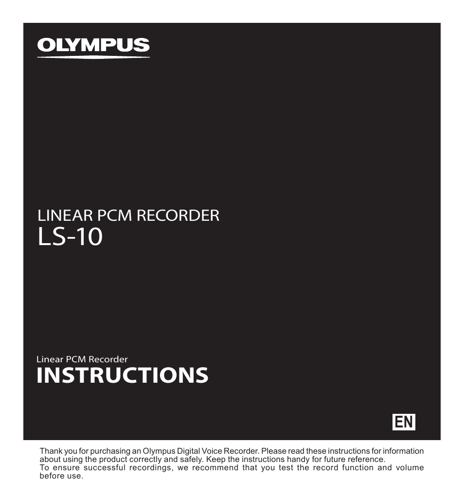 Olympus LS-10 User Manual | 71 pages