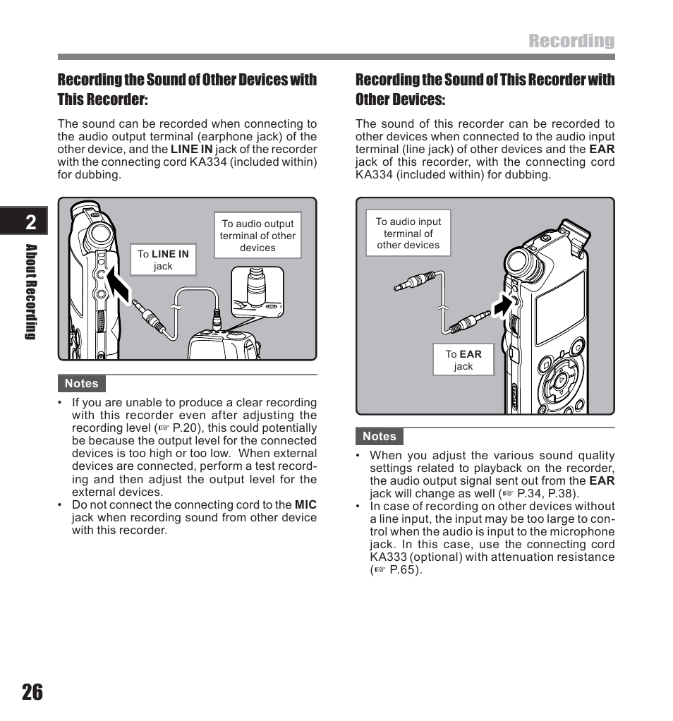 Recording | Olympus LS-10 User Manual | Page 26 / 71