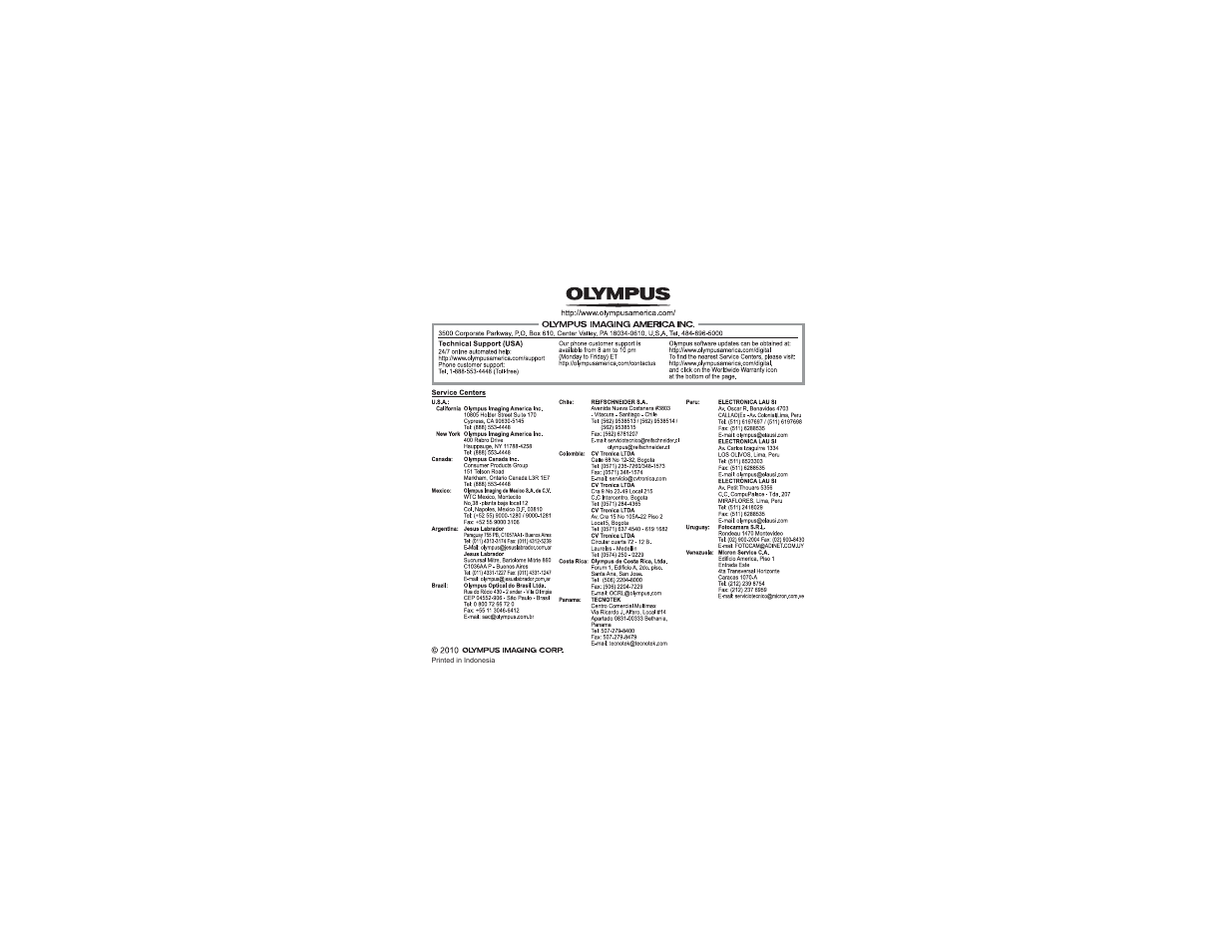Olympus FE-5050 User Manual | Page 8 / 8