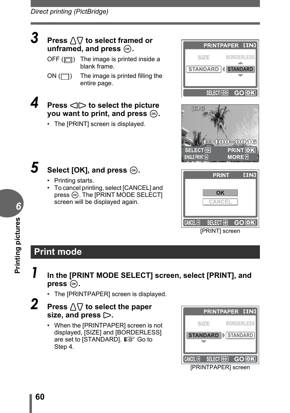 Print mode | Olympus FE-115 User Manual | Page 60 / 110