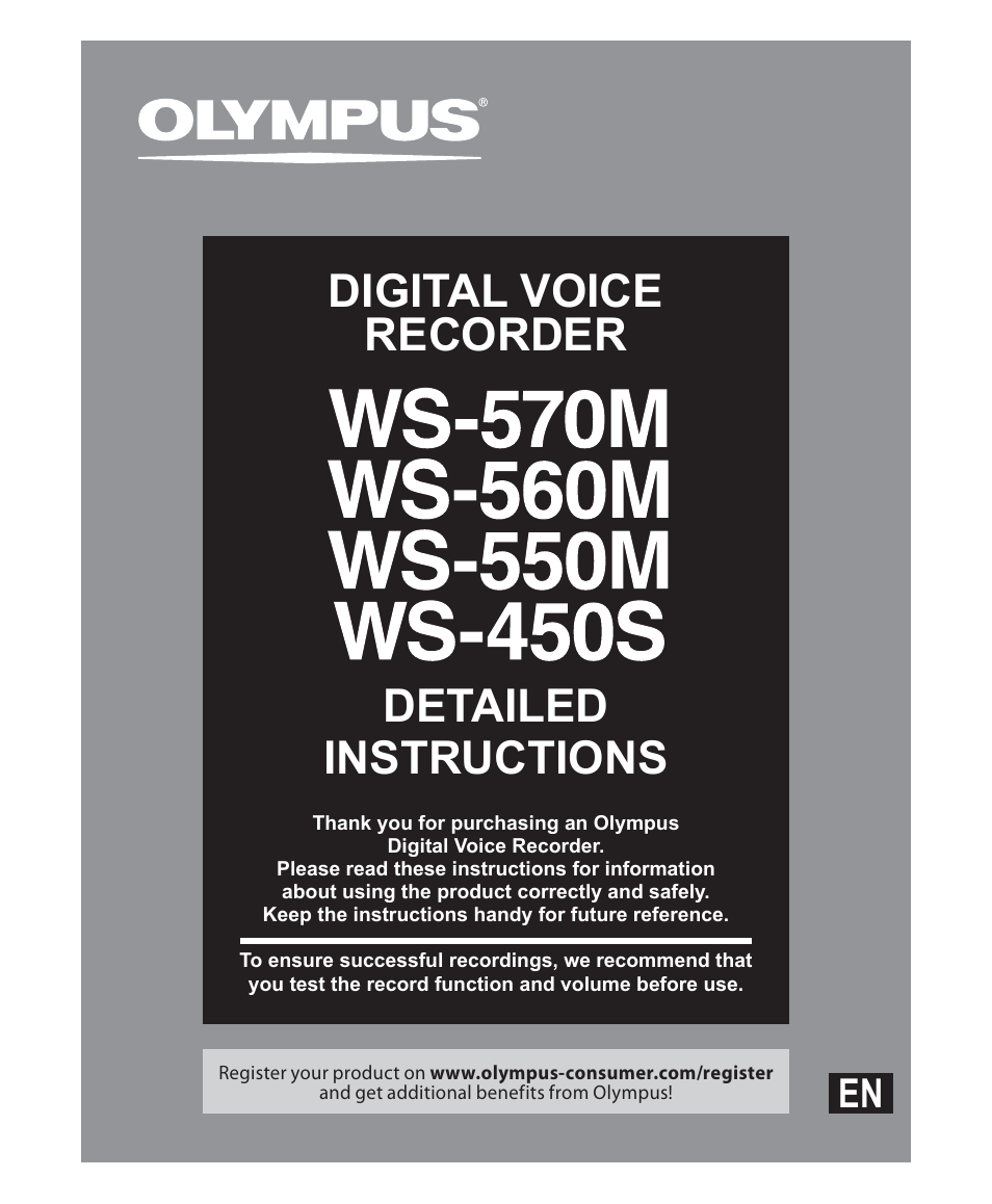 Olympus WS-560M User Manual | 72 pages