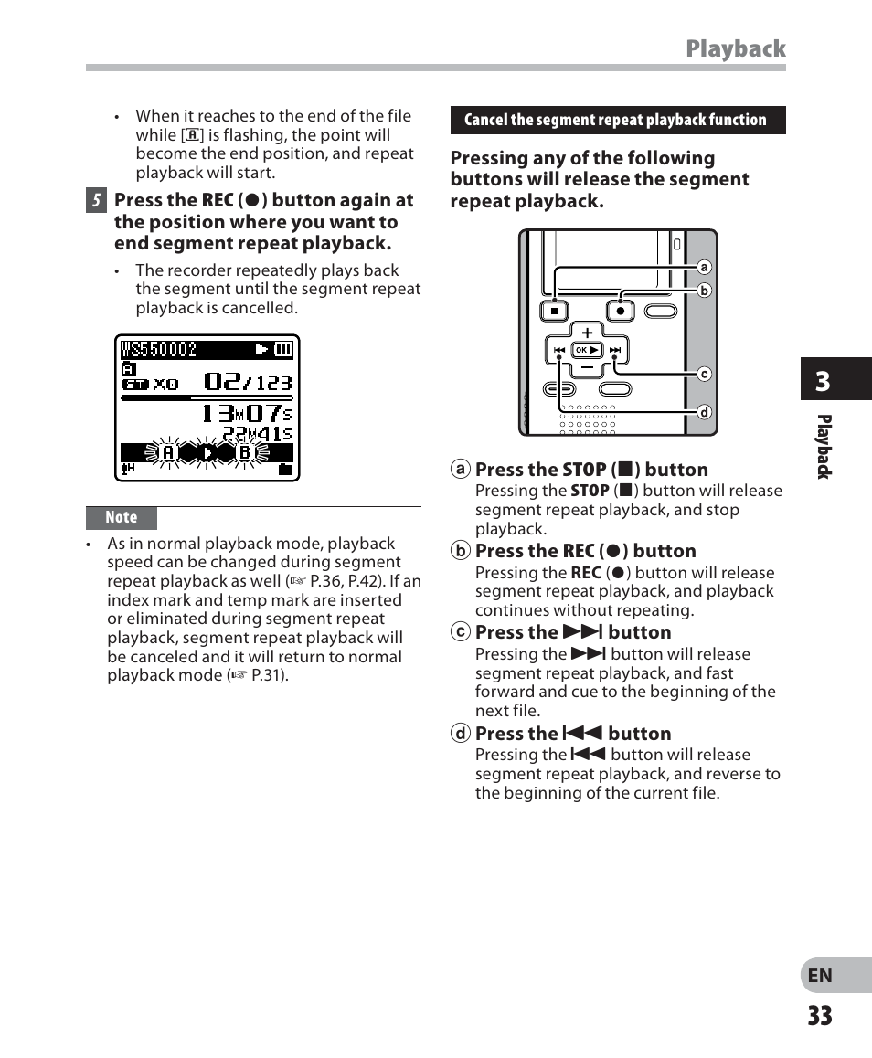 Playback | Olympus WS-560M User Manual | Page 33 / 72