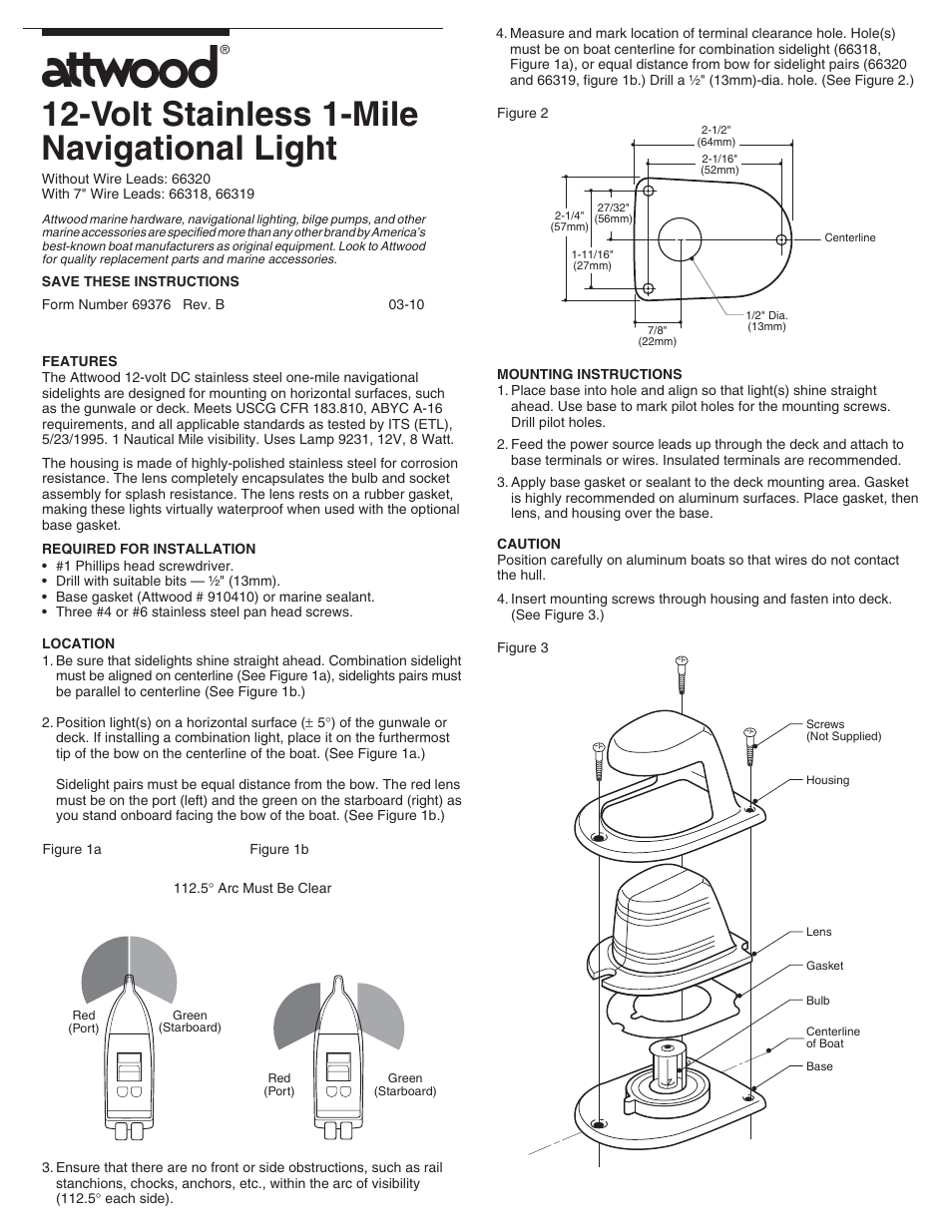 Attwood 66319 User Manual | 2 pages