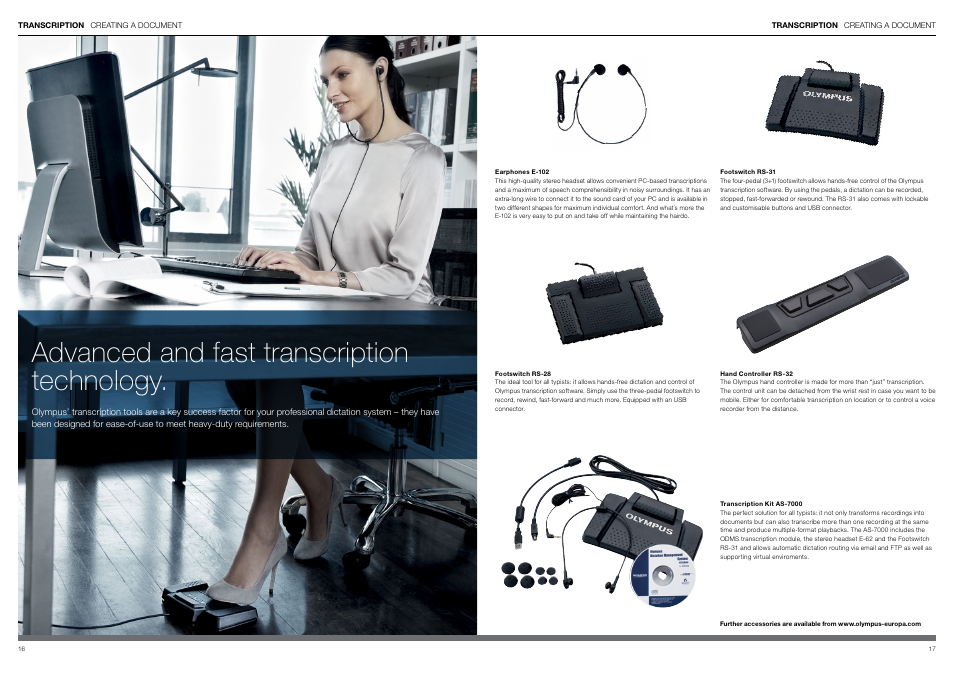 Advanced and fast transcription technology | Olympus RS31 User Manual | Page 12 / 14