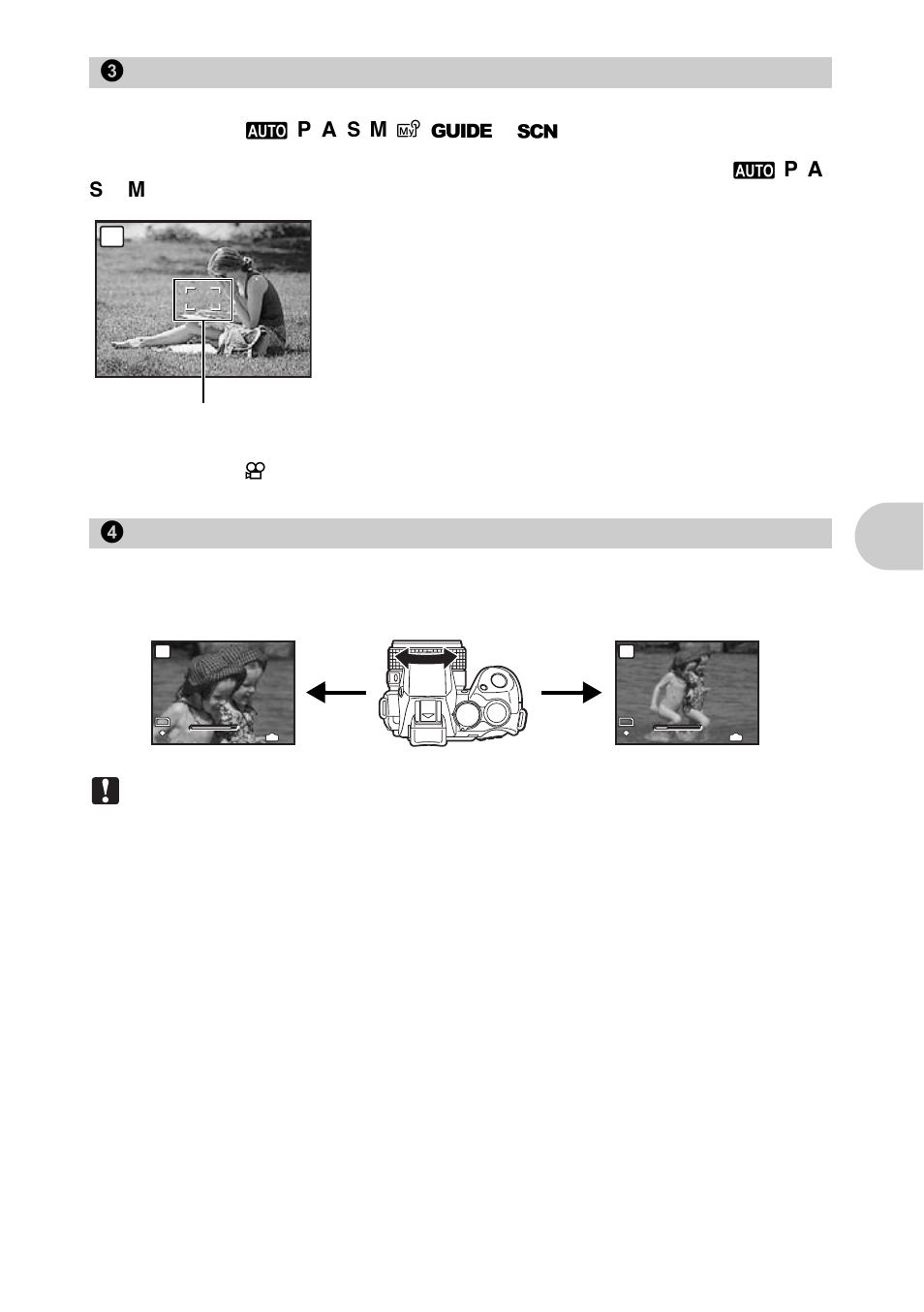 Shooting pictures, Zooming while shooting, P.21) | P.21, Butt on op erati on s, 3 shutter button, 4 zoom ring, Shooting still pictures, Recording movies | Olympus SP-570 UZ User Manual | Page 21 / 96