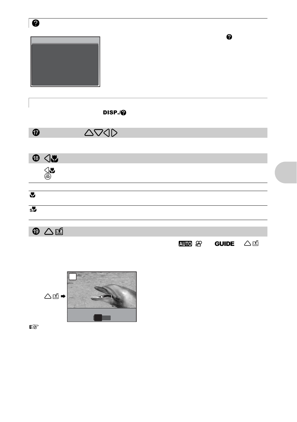 Arrow pad, Using this button as custom button, D (p.27) | P.27), P.27, Butt on op erati on s, E displaying the menu guide, I1 z button | Olympus SP-570 UZ User Manual | Page 27 / 96