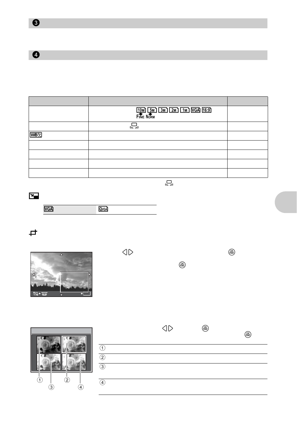 Playing back the pictures in a calendar format, Edit, Editing the pictures recorded in raw data format | Changing the size of pictures, Cropping a part of pictures, Changing the color of a picture, Me nu opera tions, 3 calendar, 4 edit | Olympus SP-570 UZ User Manual | Page 47 / 96