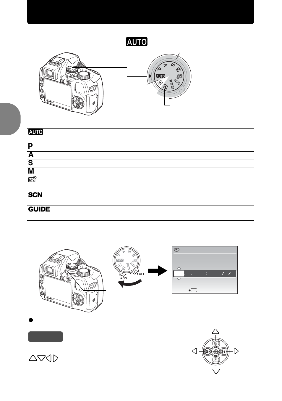 Turn the camera on, A. set the mode dial to h, Tips | Olympus SP-570 UZ User Manual | Page 6 / 96