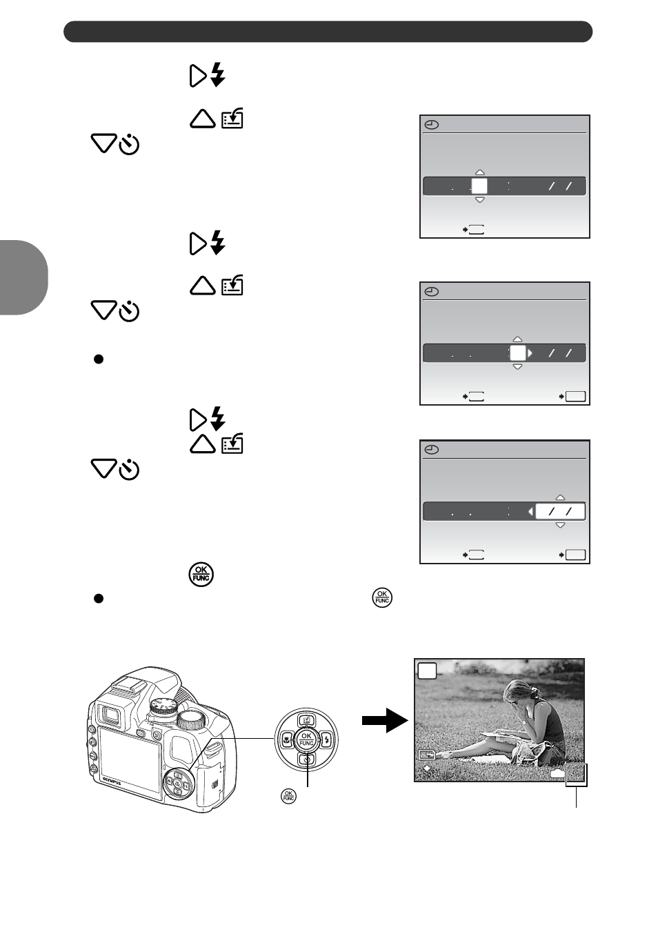 The time is displayed in the 24-hour format, Qu ic k s ta rt gu id e | Olympus SP-570 UZ User Manual | Page 8 / 96