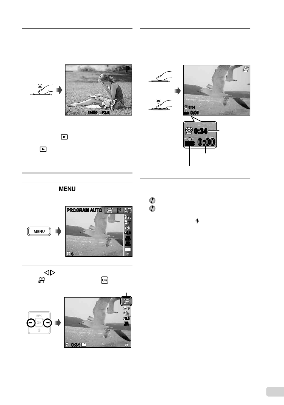 15 en, Shooting movies [movie | Olympus X-960 User Manual | Page 15 / 61