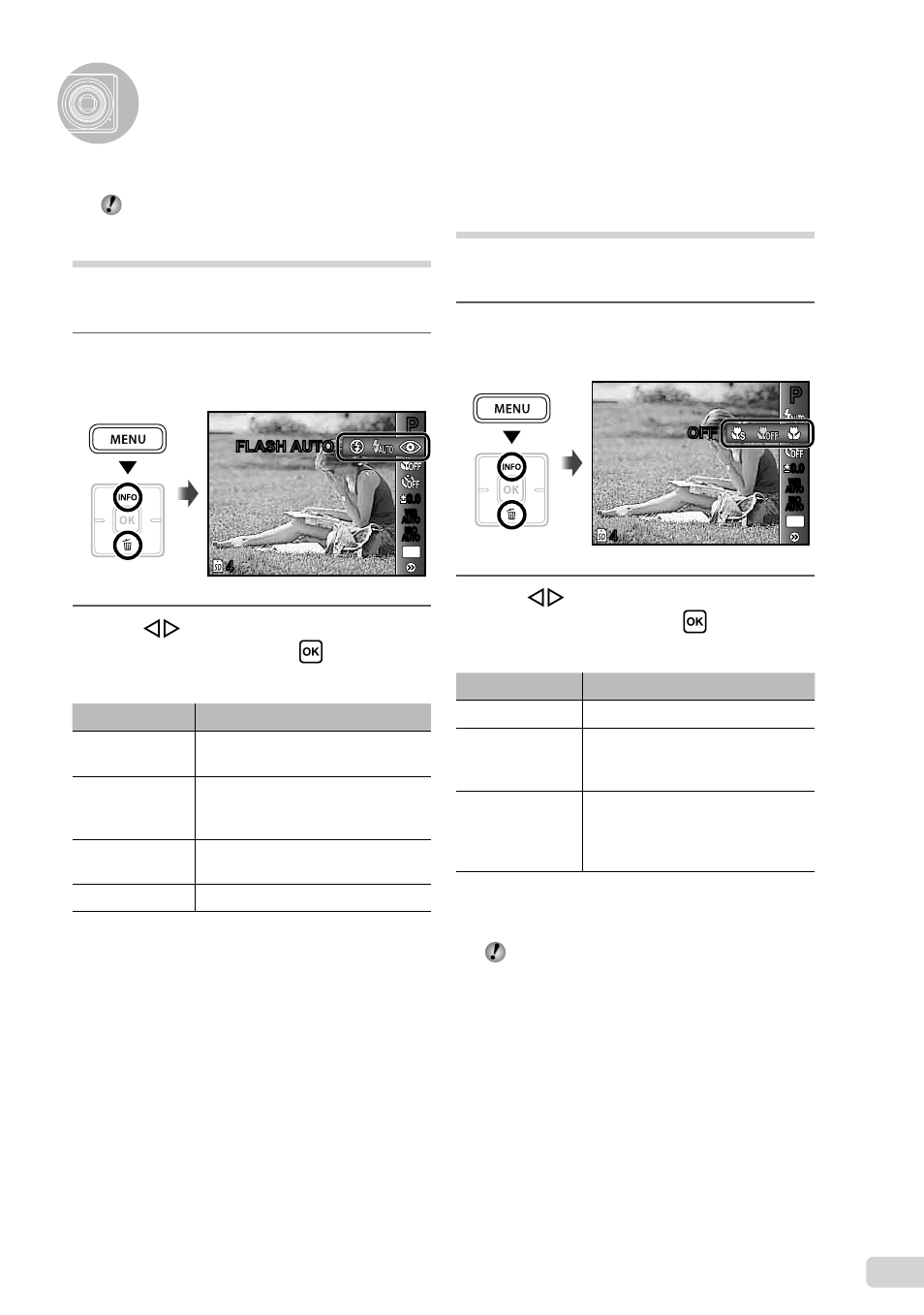 Using shooting functions, 23 en, Shooting closeups (macro shooting) | Using the fl ash | Olympus X-960 User Manual | Page 23 / 61