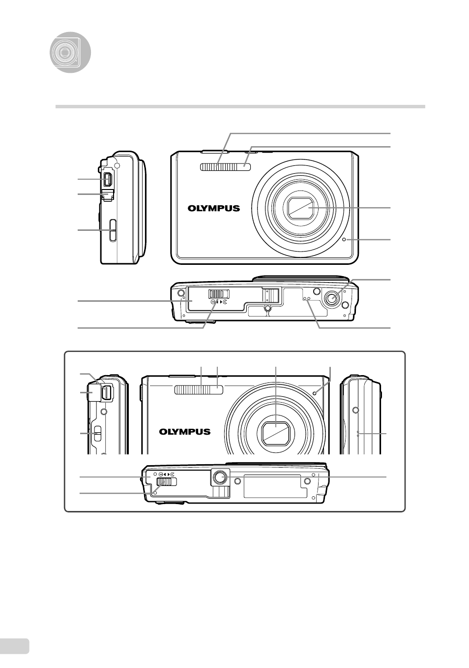Names of parts | Olympus X-960 User Manual | Page 6 / 61