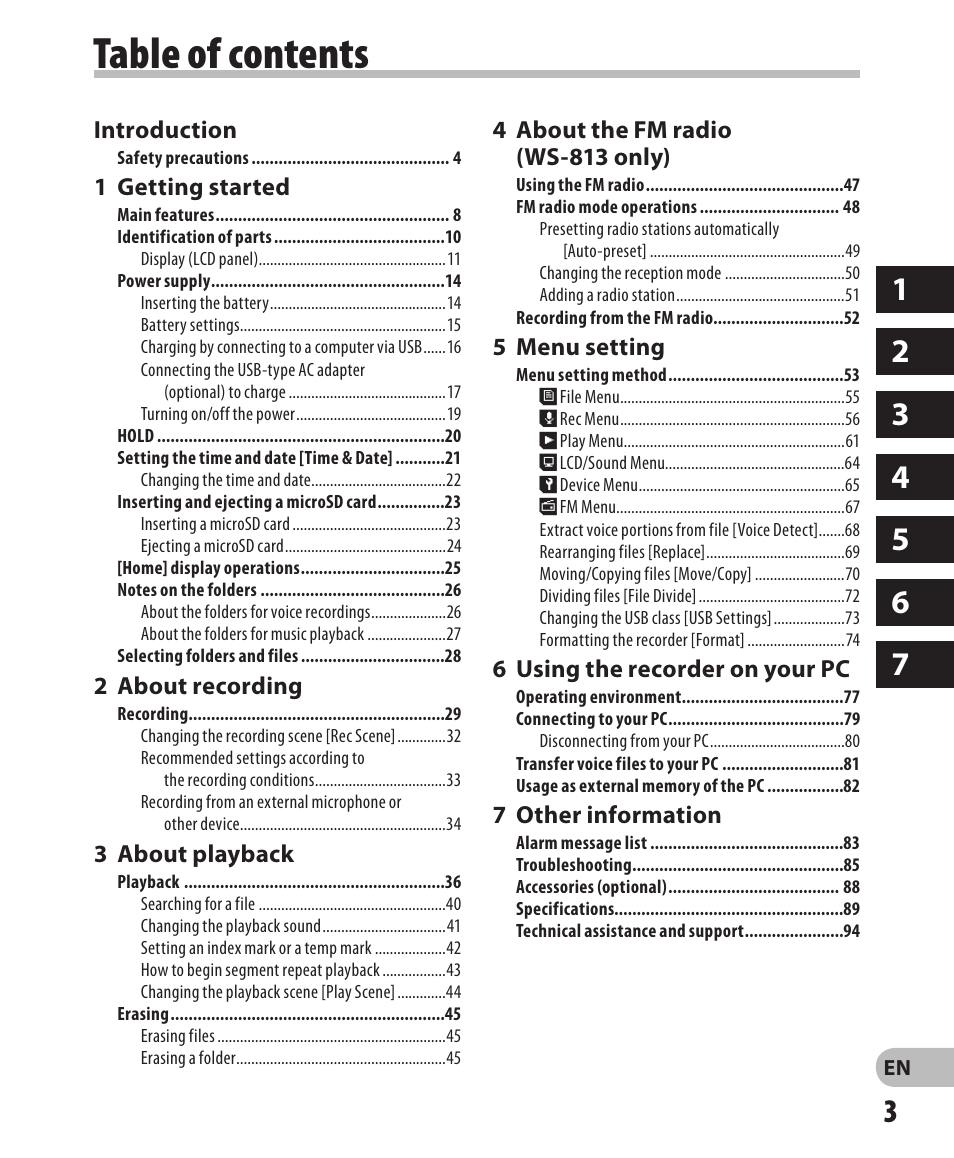 Olympus WS-811 User Manual | Page 3 / 95
