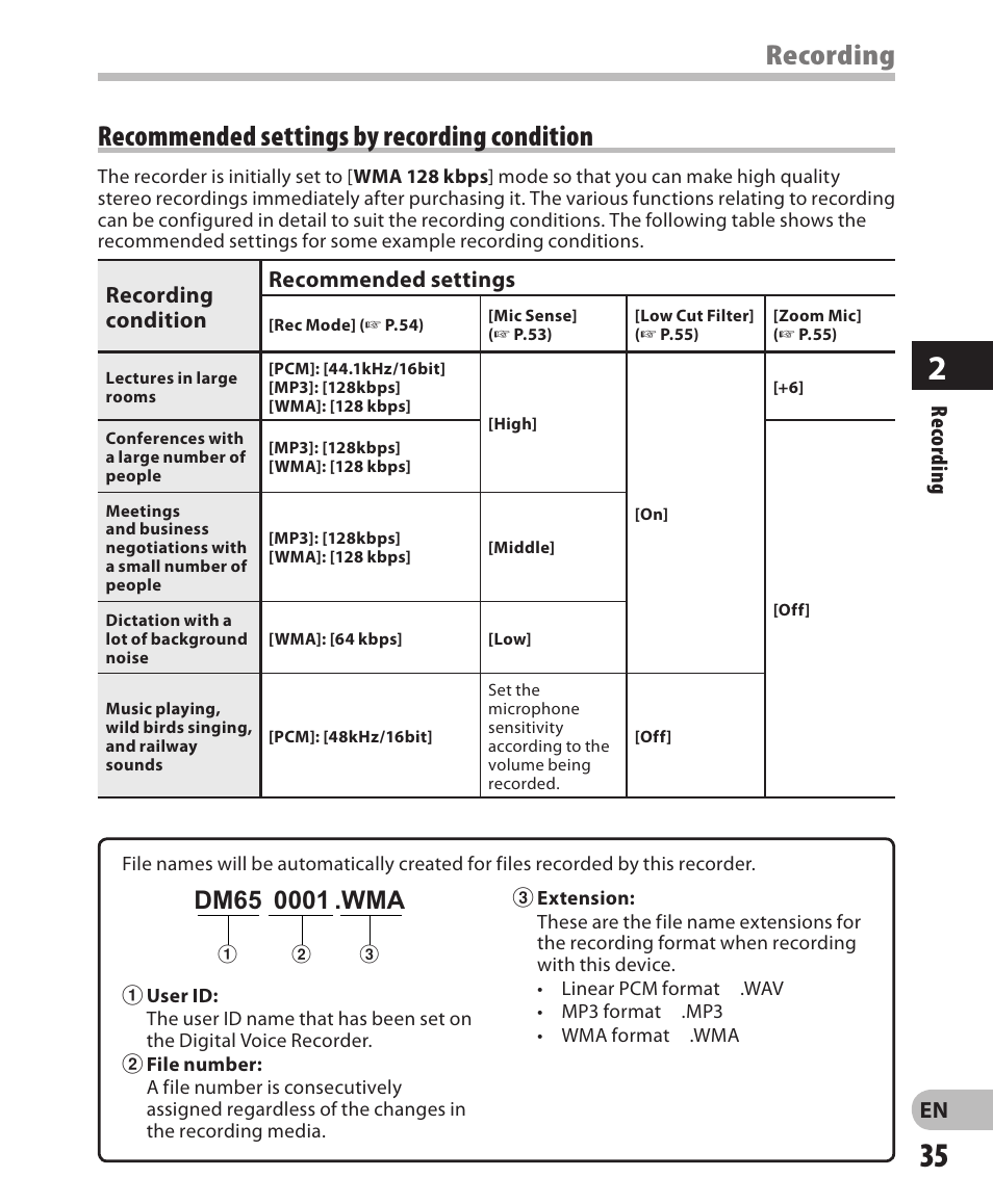 Olympus DM-650 User Manual | Page 35 / 113