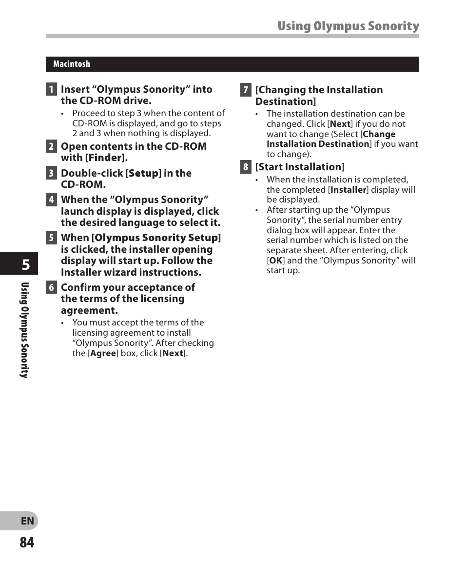 Using olympus sonority | Olympus DM-650 User Manual | Page 84 / 113