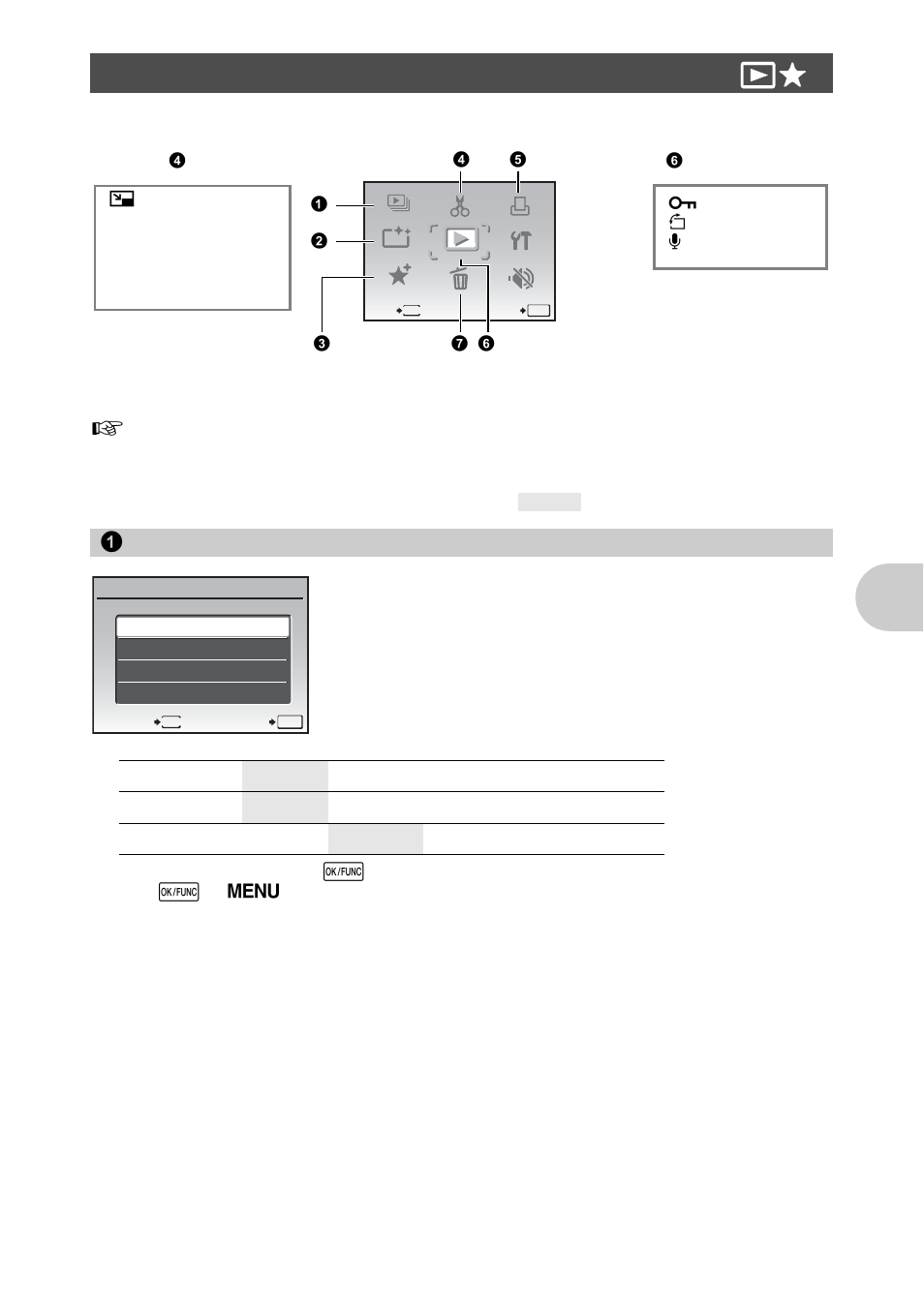 Playback mode menu, Playing back pictures automatically, Playback mode menu qp | Men u operat ions, 1 slideshow | Olympus 840 User Manual | Page 29 / 79