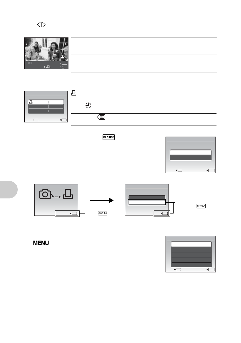Pri nt in g pict ures, Select [print], and press e | Olympus 840 User Manual | Page 42 / 79