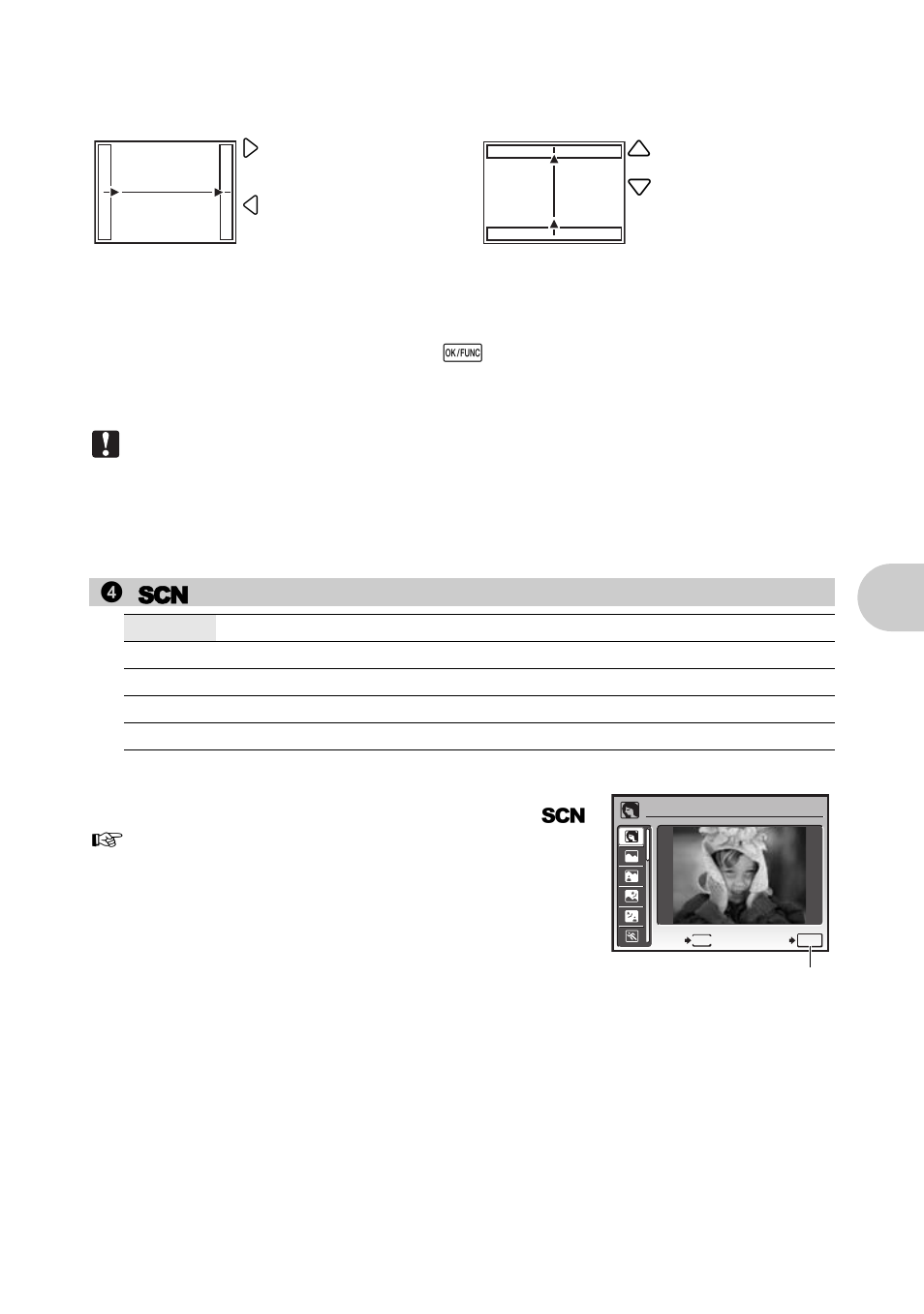 S (scene) selecting a scene mode according to, The shooting situation” (p.25), Men u operat ions | 4s (scene) | Olympus 1020 User Manual | Page 25 / 78