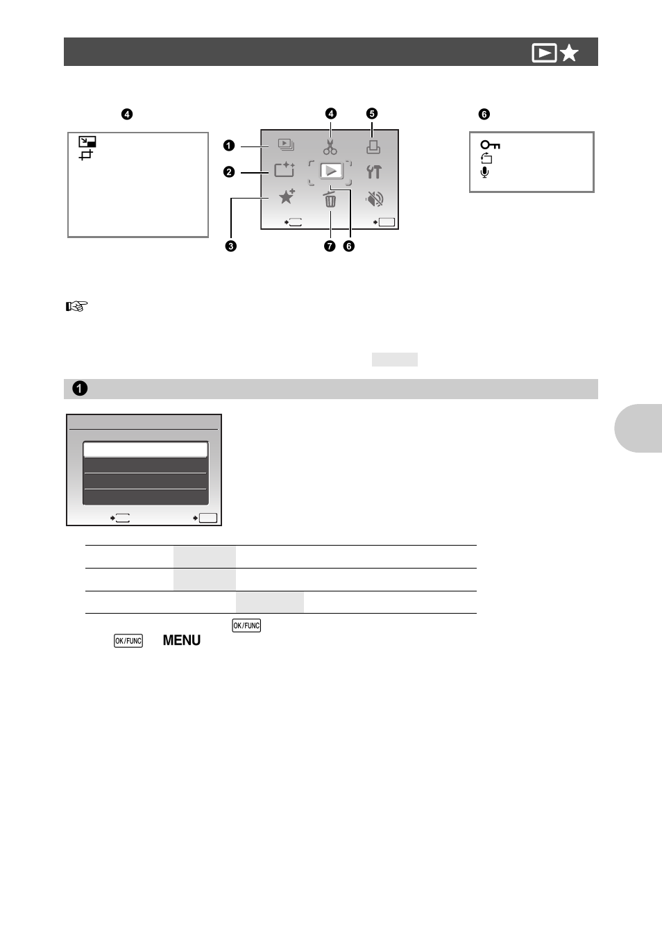 Playback mode menu, Playing back pictures automatically, Playback mode menu qp | Men u operat ions, 1 slideshow | Olympus 1020 User Manual | Page 29 / 78