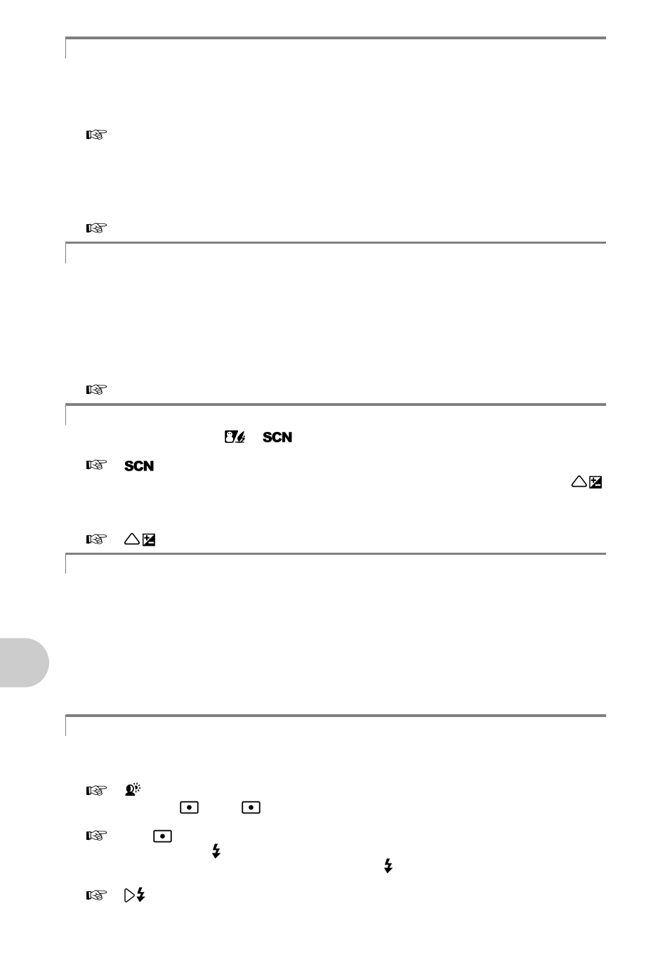 The picture is too grainy, Taking pictures with the correct color, Taking pictures of a white beach or snow scene | Misalignment of panoramic pictures, Taking pictures of a subject against backlight | Olympus 1020 User Manual | Page 52 / 78