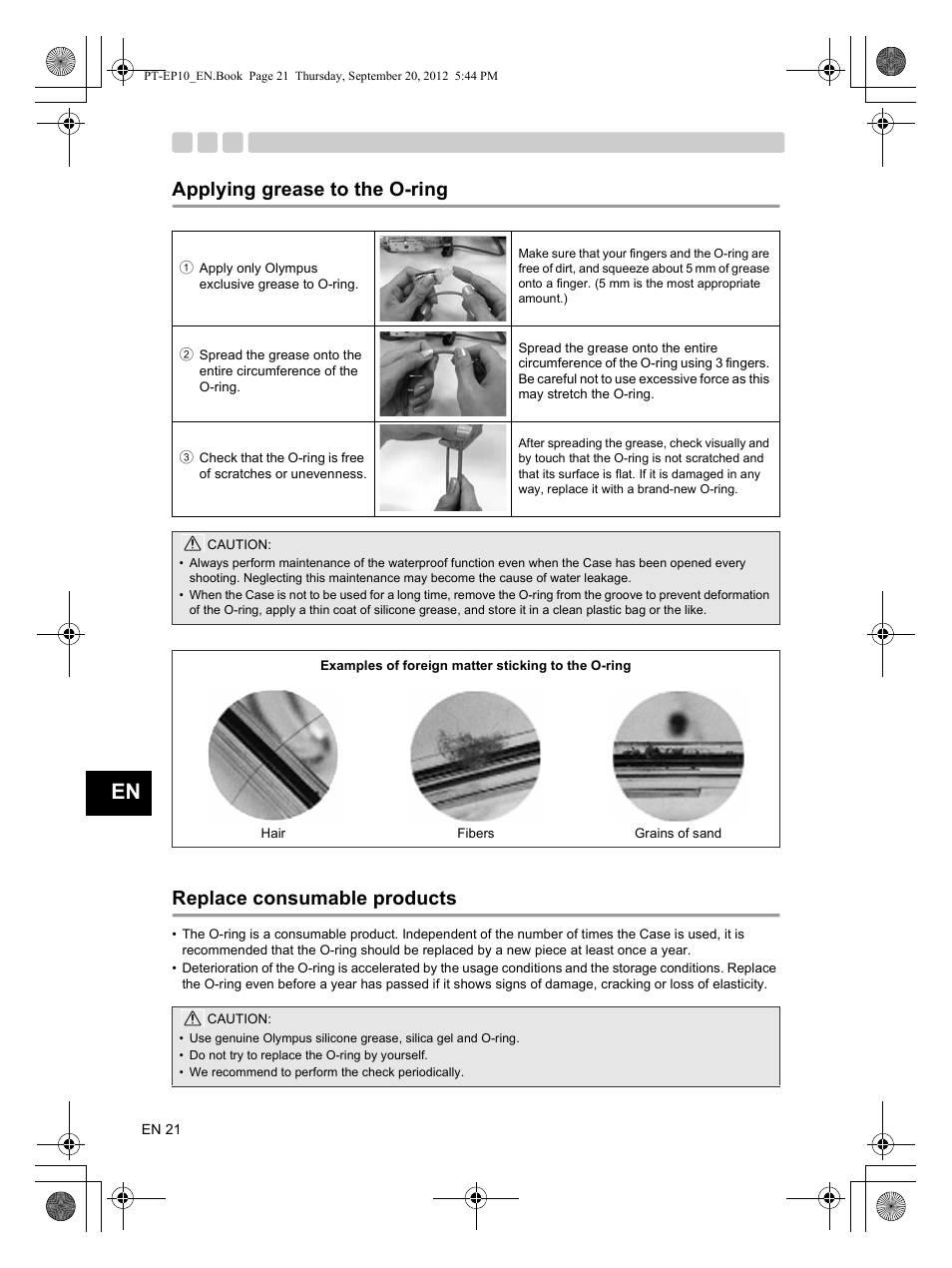 Olympus PT-EP10 User Manual | Page 22 / 24