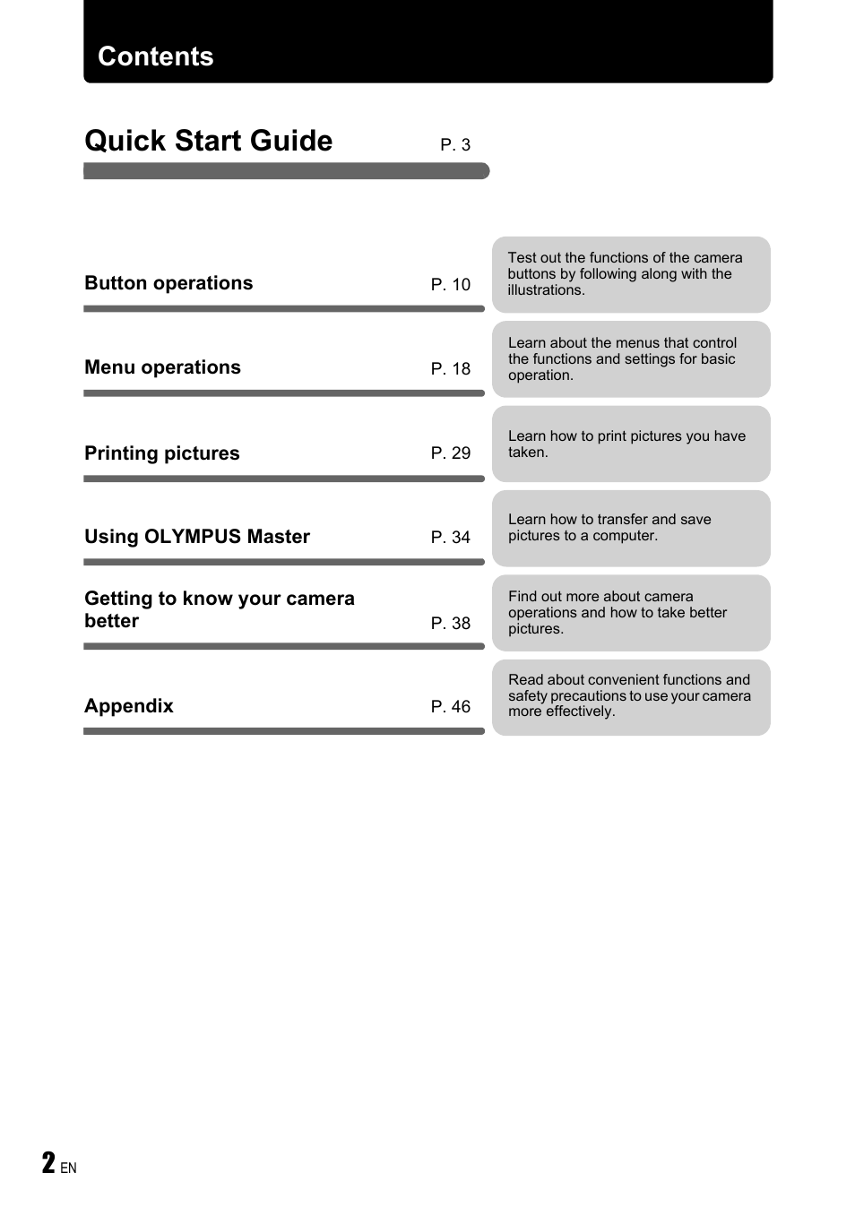 Olympus FE-310 User Manual | Page 2 / 61