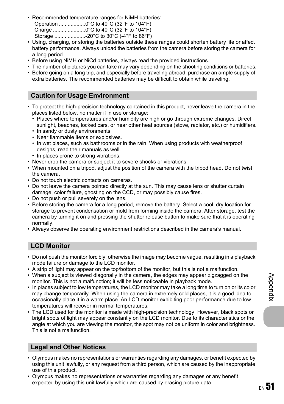 Ap pend ix | Olympus FE-310 User Manual | Page 51 / 61