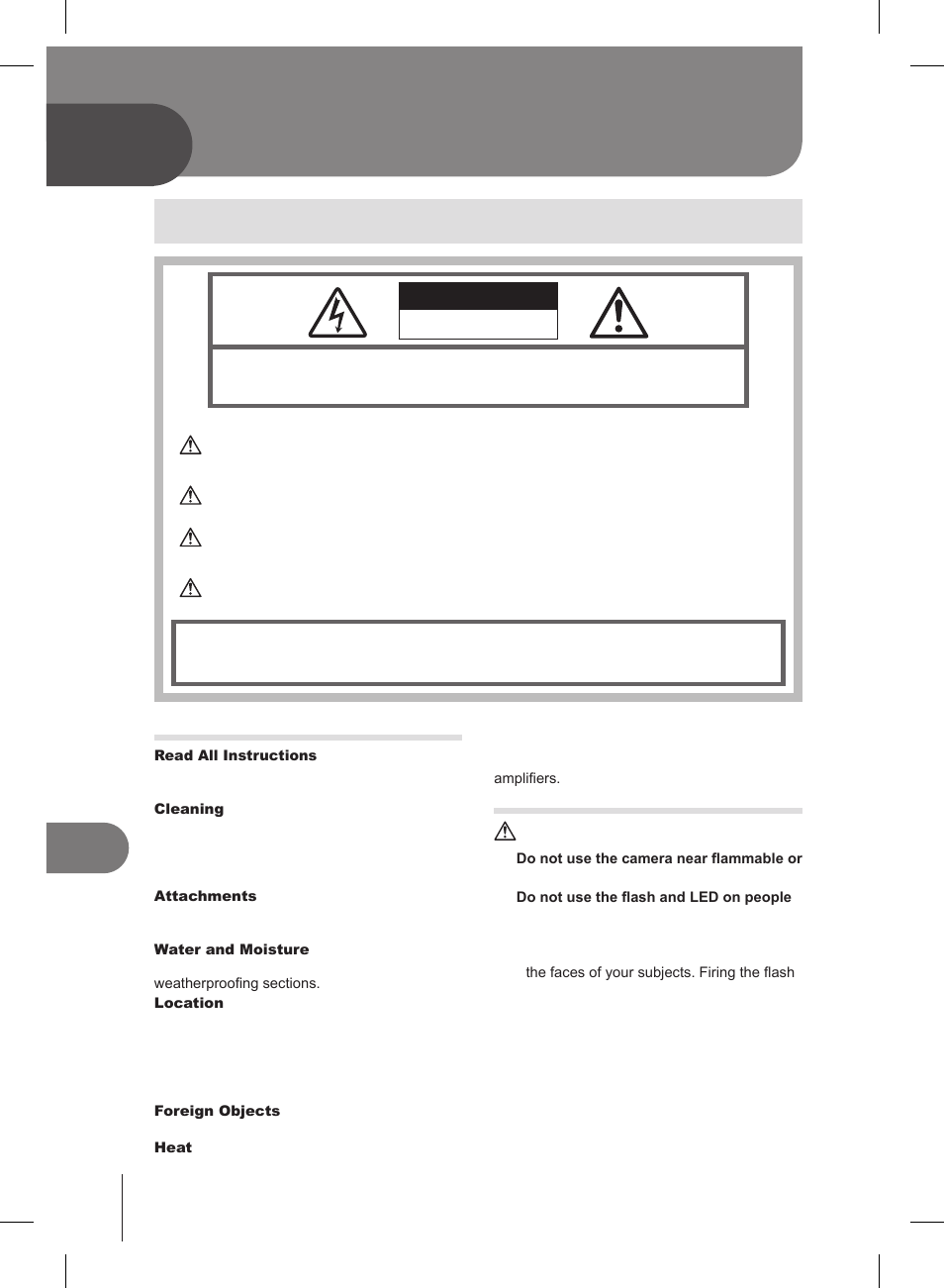 Safety precautions | Olympus E-PL2 User Manual | Page 116 / 127