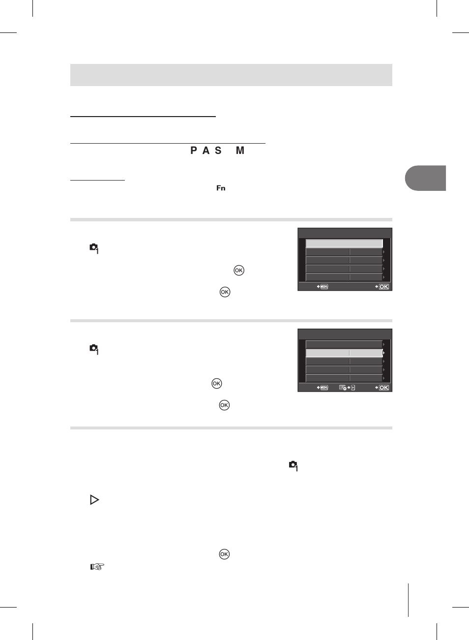Restoring default or custom settings | Olympus E-PL2 User Manual | Page 33 / 127