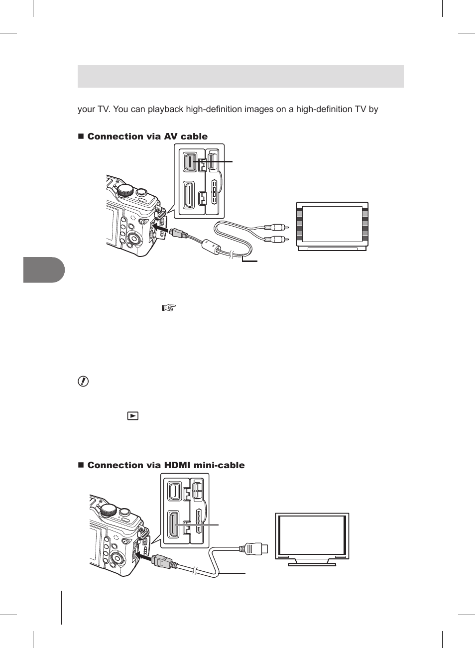 Viewing camera images on tv | Olympus E-PL2 User Manual | Page 66 / 127
