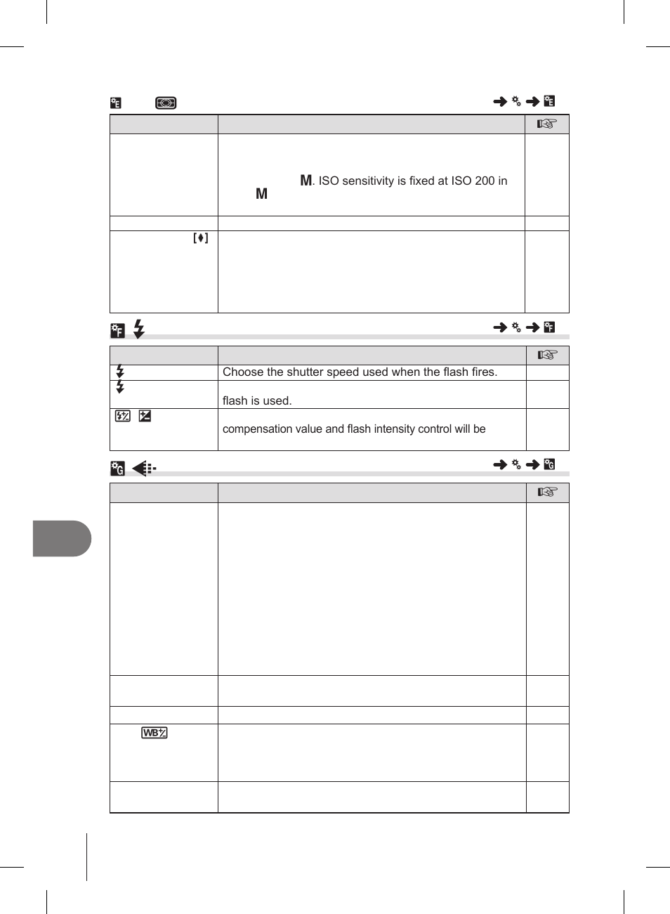 W# custom, X k /color/wb | Olympus E-PL2 User Manual | Page 82 / 127