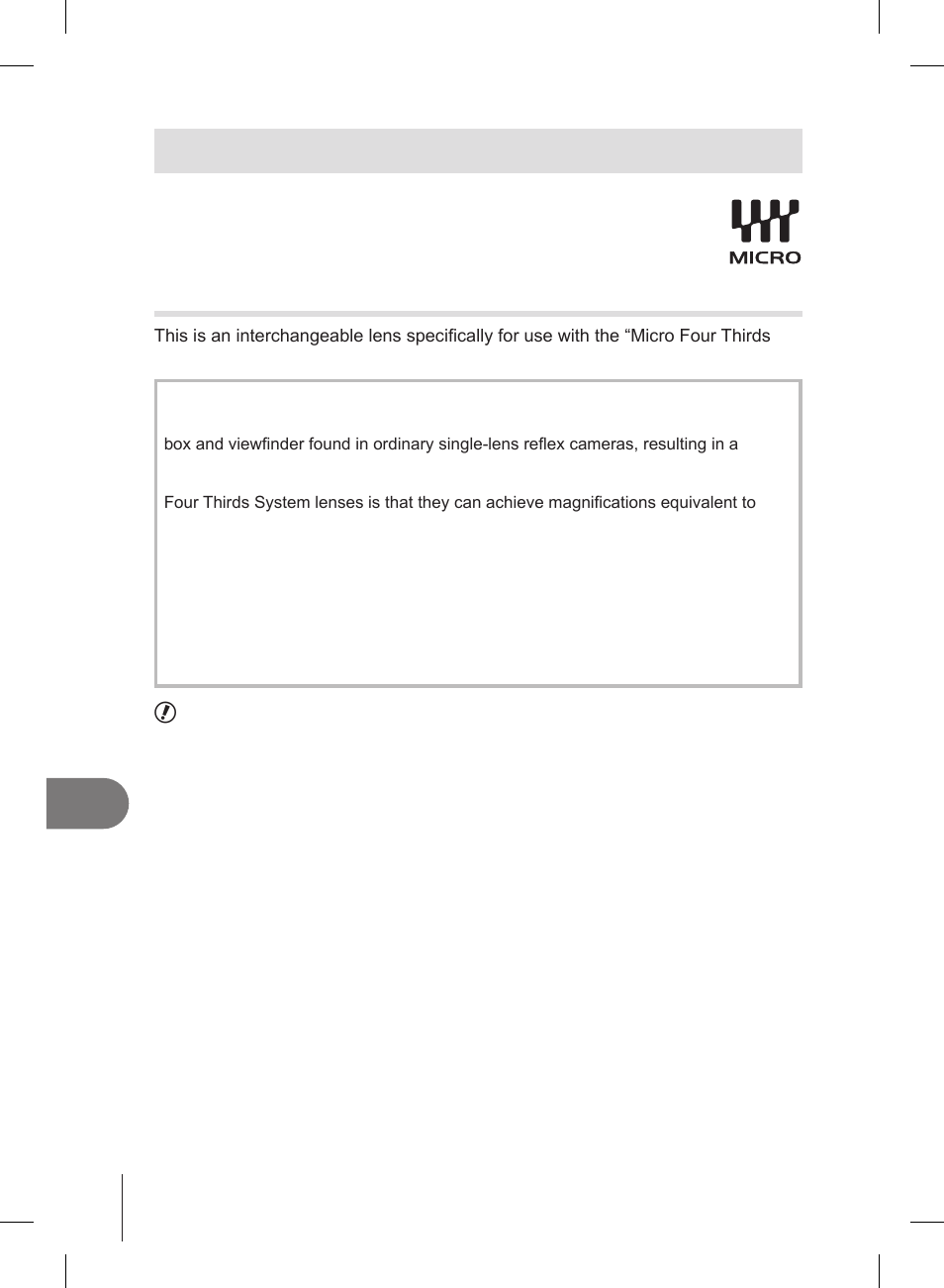 Interchangeable lenses | Olympus E-PL2 User Manual | Page 98 / 127