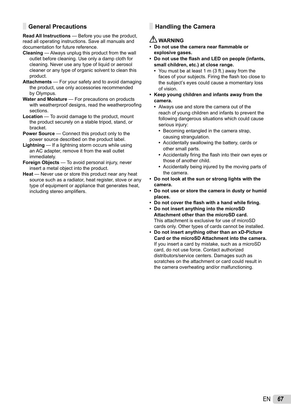 67 en | Olympus 1060 User Manual | Page 67 / 76