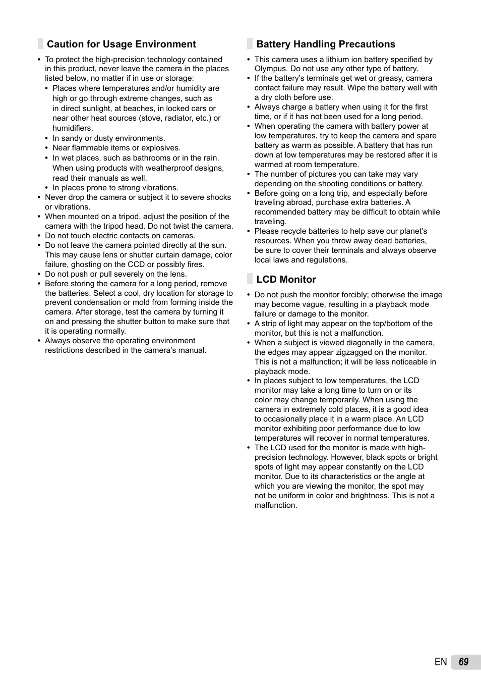69 en | Olympus 1060 User Manual | Page 69 / 76