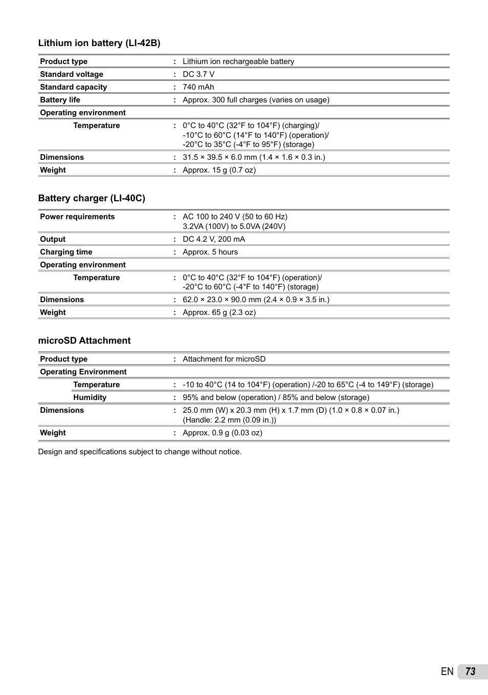 73 en | Olympus 1060 User Manual | Page 73 / 76