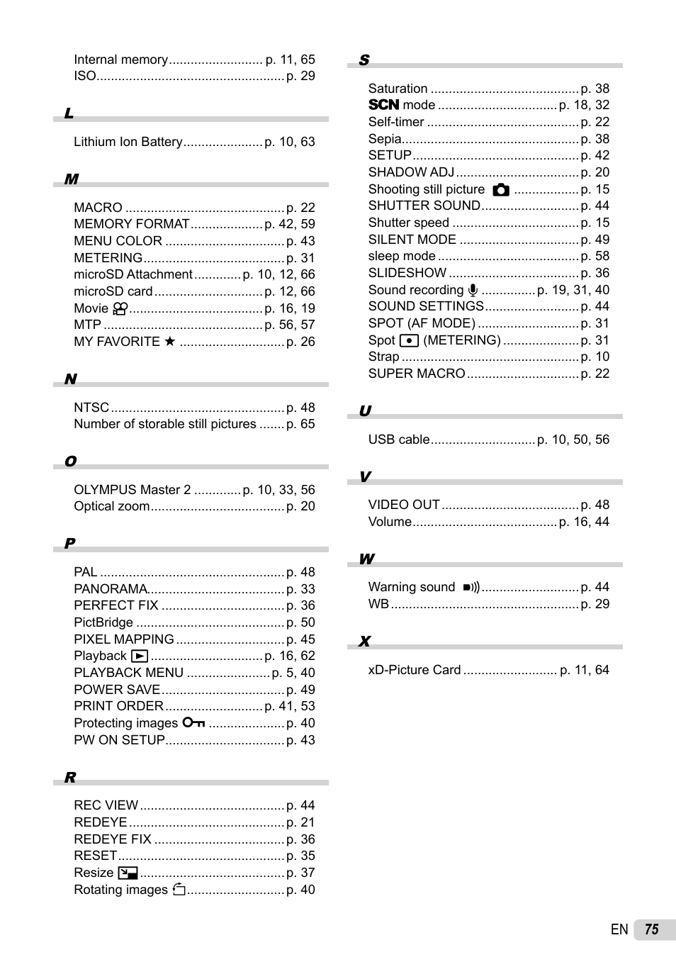Olympus 1060 User Manual | Page 75 / 76