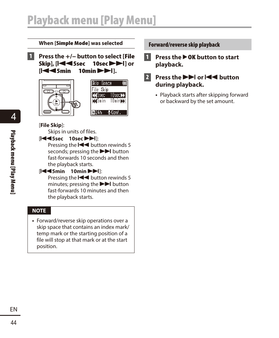 Playback menu [play menu | Olympus VN732PC User Manual | Page 44 / 67